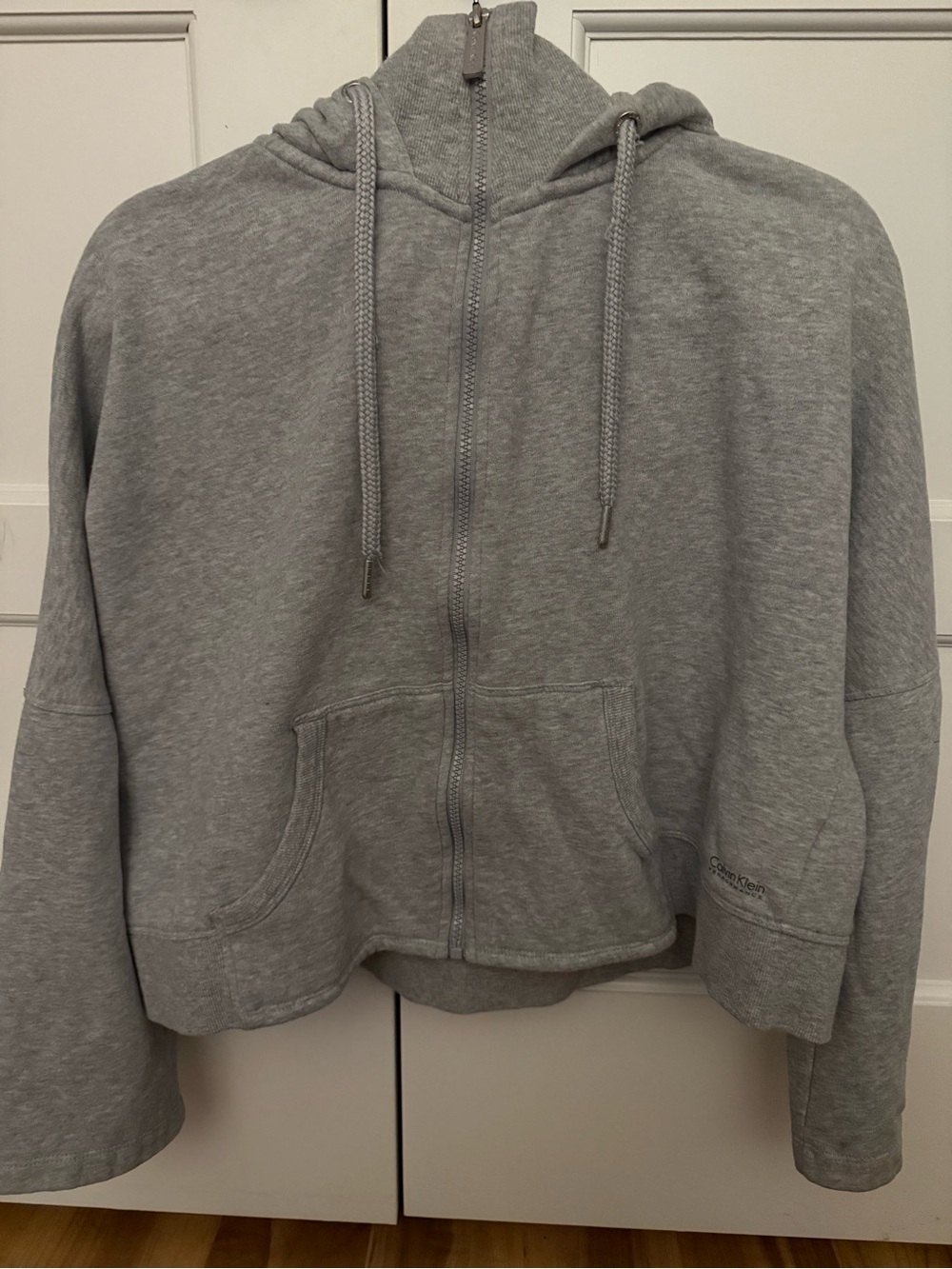Gray Calvin Klein Women's Zip Hoodie Jacket